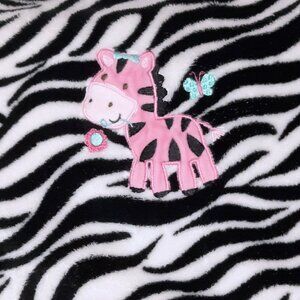 Garanimals Pink Zebra Black & White Security Lovey Blanket 38" X 30"